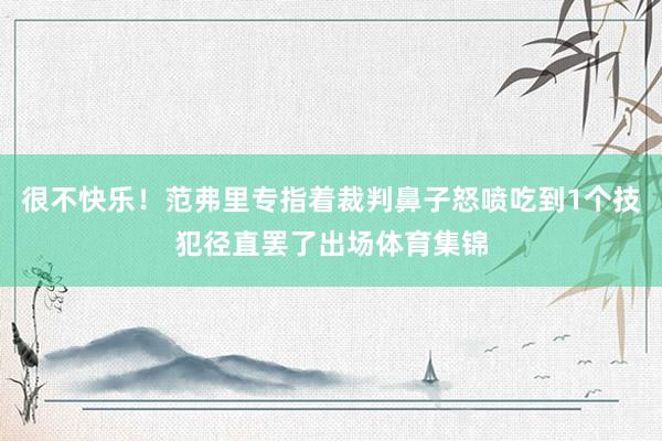 很不快乐！范弗里专指着裁判鼻子怒喷吃到1个技犯径直罢了出场体育集锦