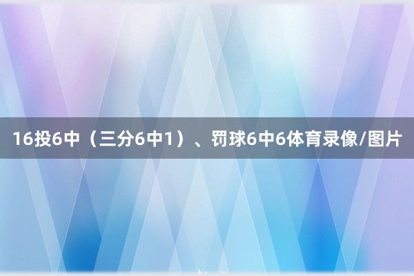 16投6中（三分6中1）、罚球6中6体育录像/图片