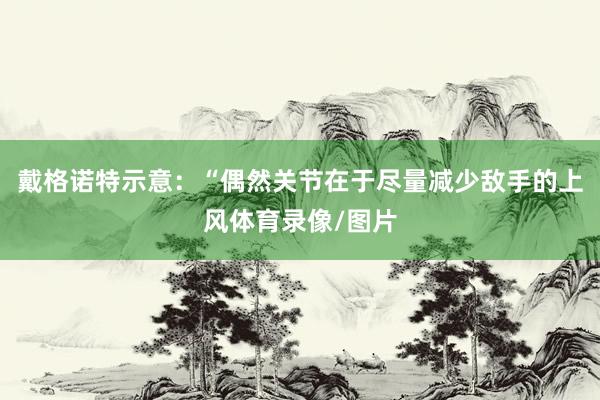 戴格诺特示意：“偶然关节在于尽量减少敌手的上风体育录像/图片