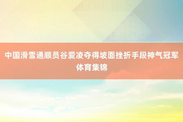 中国滑雪通顺员谷爱凌夺得坡面挫折手段神气冠军体育集锦