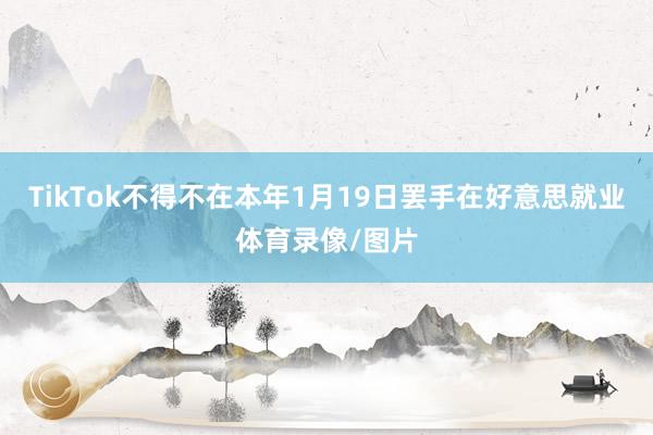 TikTok不得不在本年1月19日罢手在好意思就业体育录像/图片