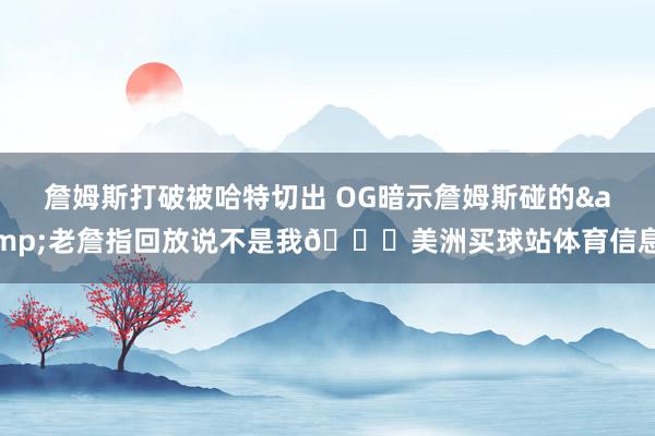 詹姆斯打破被哈特切出 OG暗示詹姆斯碰的&老詹指回放说不是我😂美洲买球站体育信息